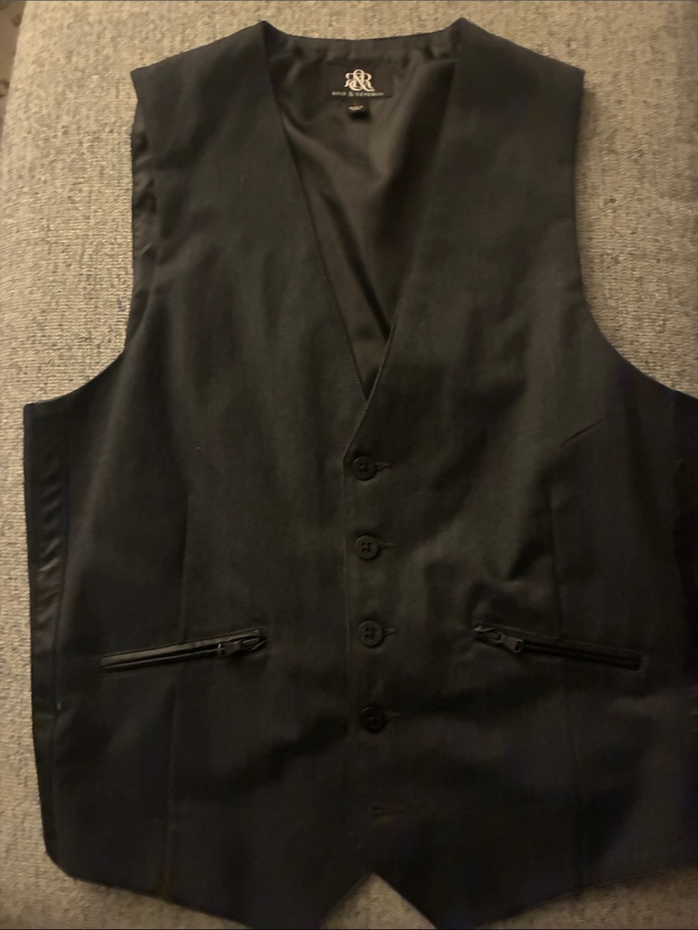 Rock & Republic Men's Black Button-Front Dress Vest